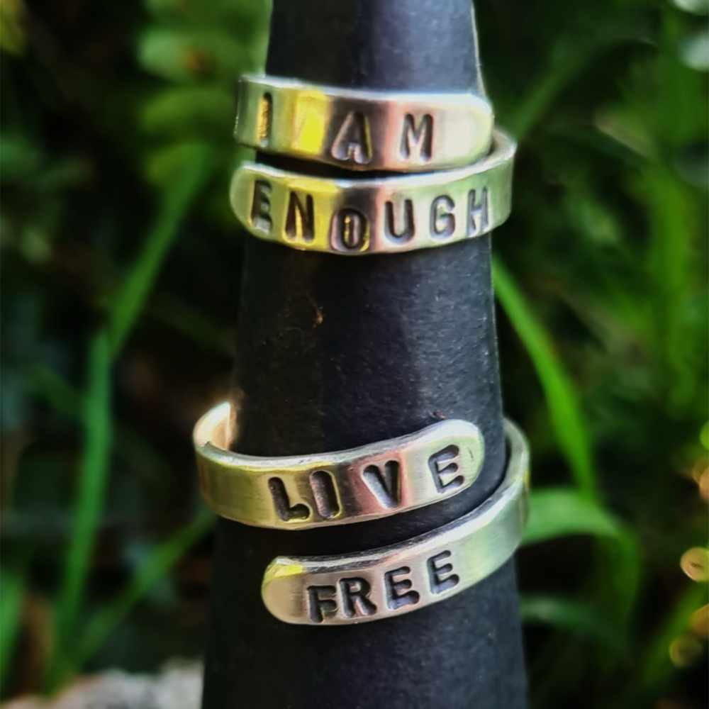 Text Silver Ring